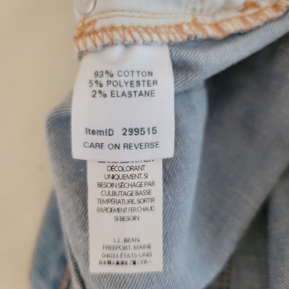 L.L. Bean Womens Straight Jeans Size 14 Petite Light Blue Wash Denim Classic Fit - Picture 6 of 13